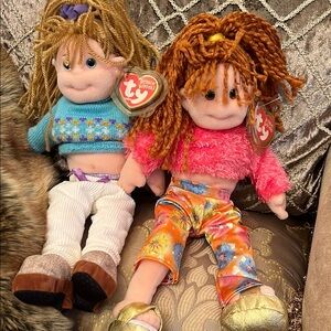 Ty Blue and Pink Stuffed Animals Plush Companions